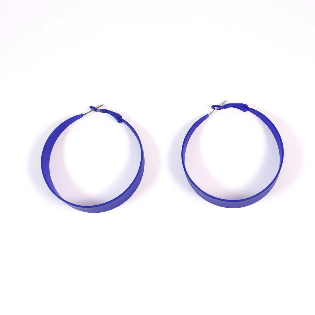 Neon Blue Circle Exaggerated Big Hoop Earrings