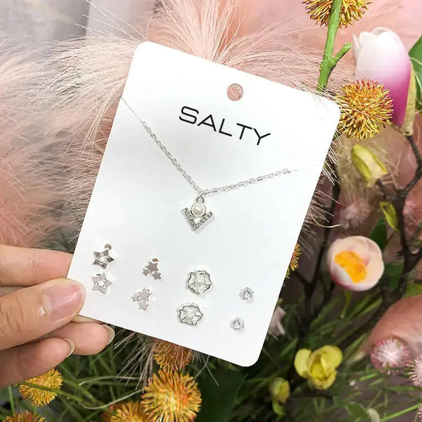 Nova Necklace and Set of 4 Studs Combo