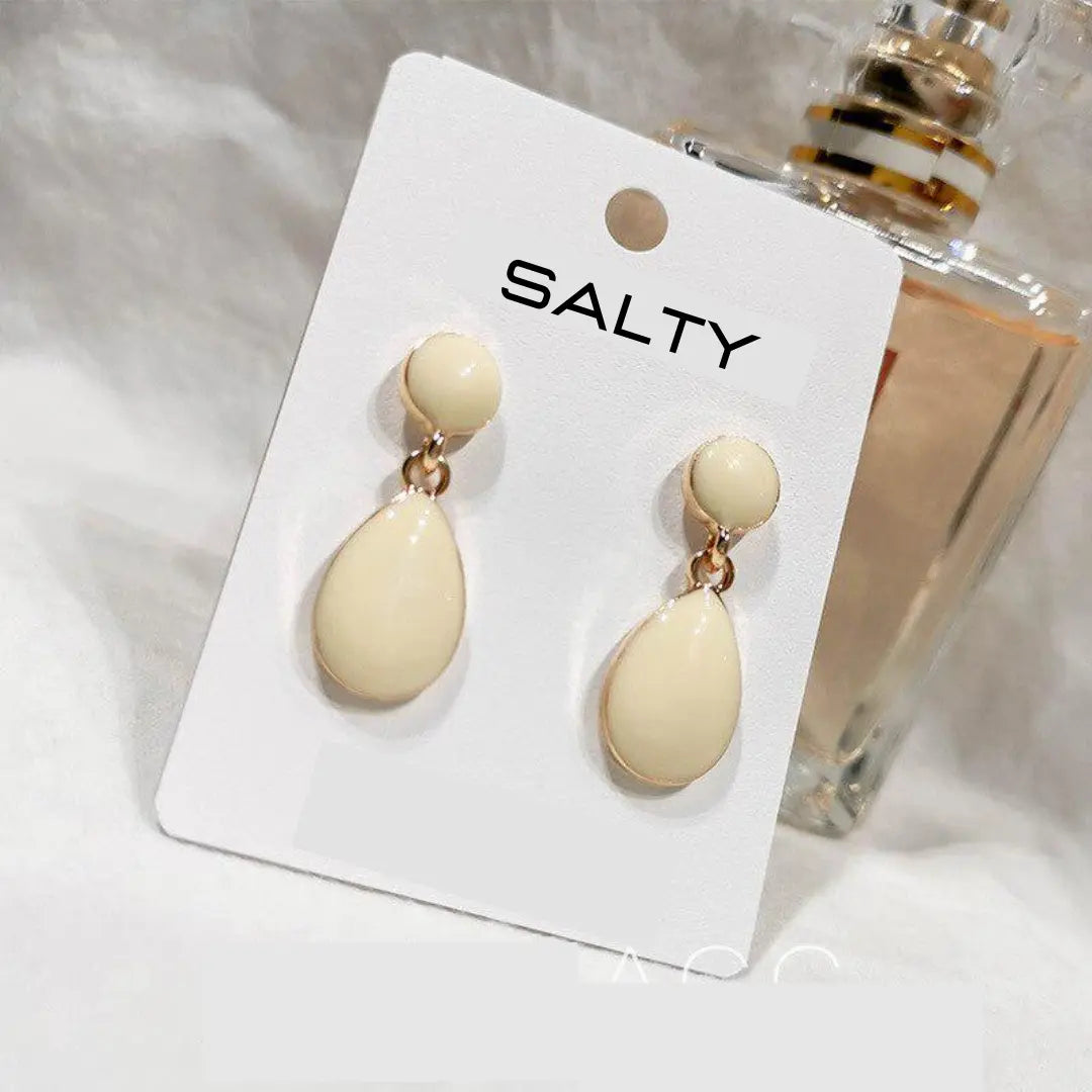 Office Cream Drop Earrings