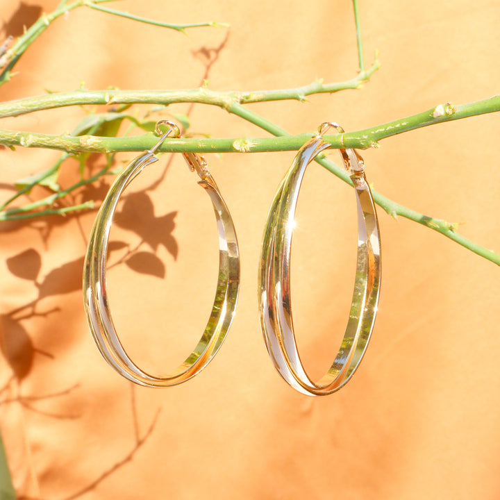 Overlap Classy Gold Hoops