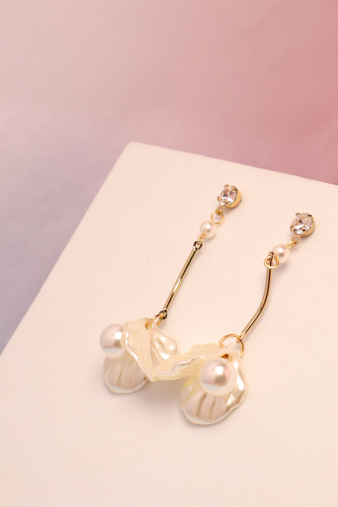 Oyster Pearl Acrylic Drop Earrings