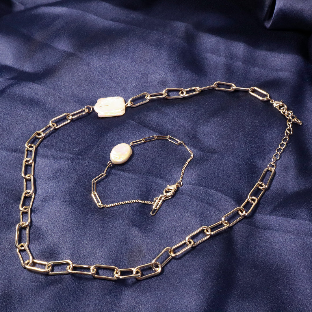 Precious stone Bracelet and Necklace set