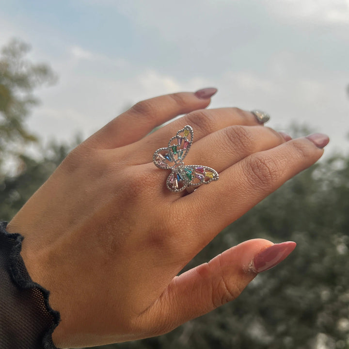 Pretty Silver Butterwings ring