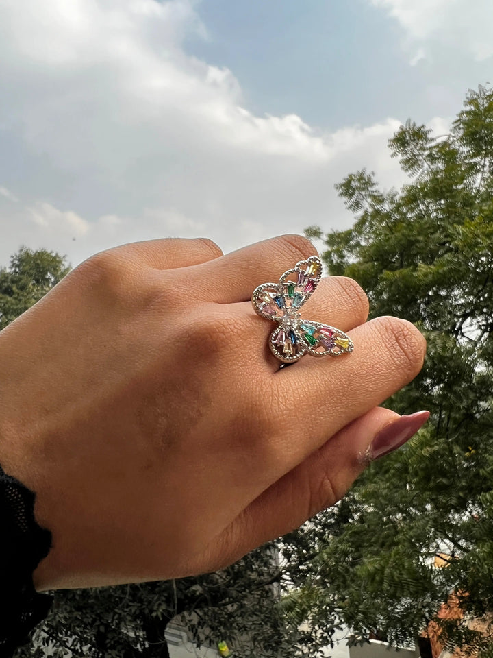 Pretty Silver Butterwings ring