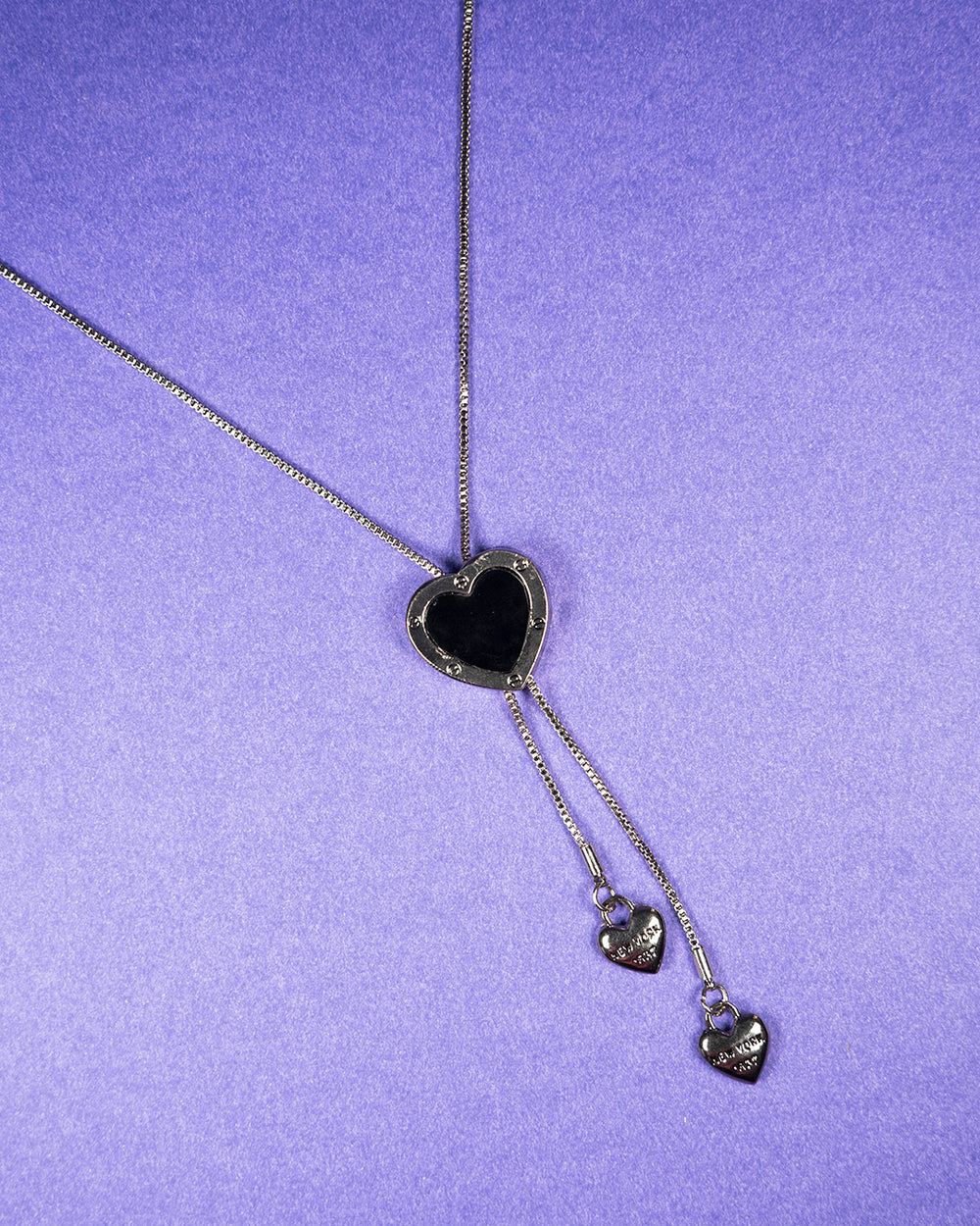 Pull through heart reversible necklace