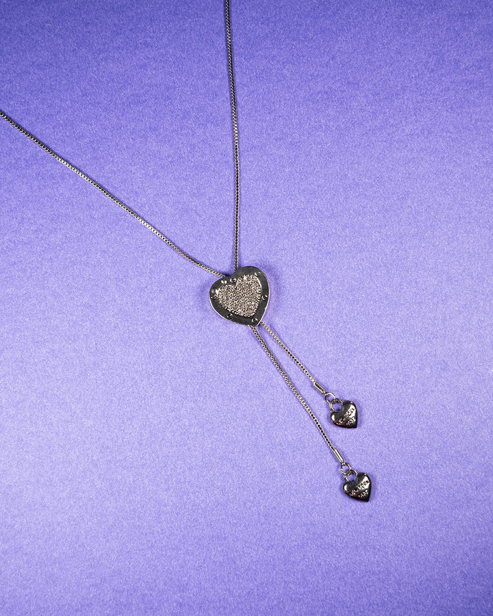Pull through heart reversible necklace