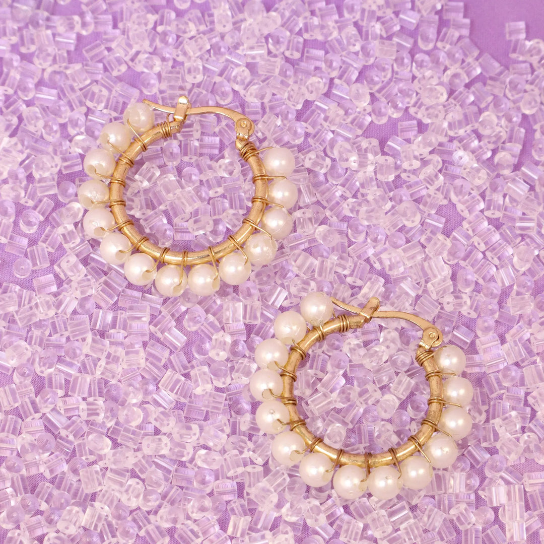 Pure Pearls Hoops