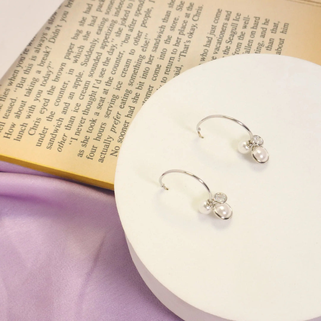 Pure Pearls Open Hoops