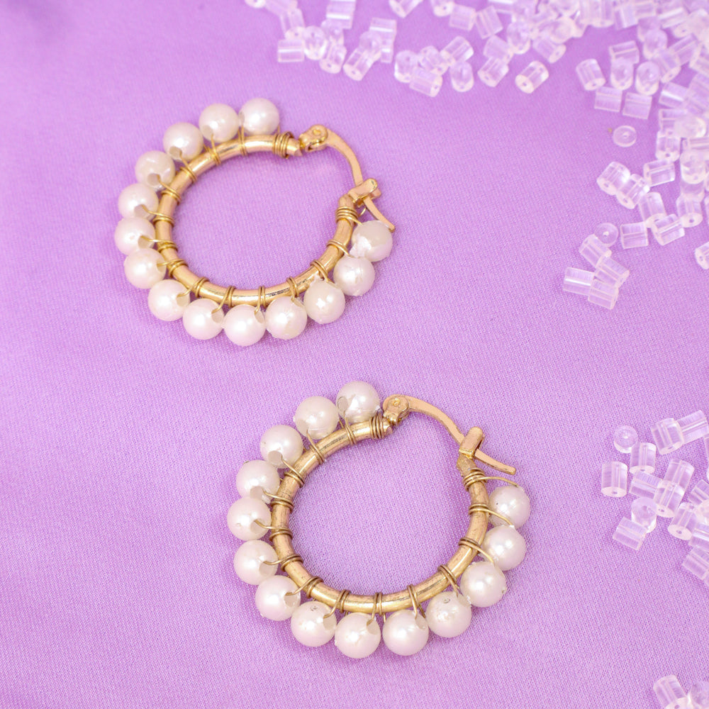 Pure Pearls Hoops