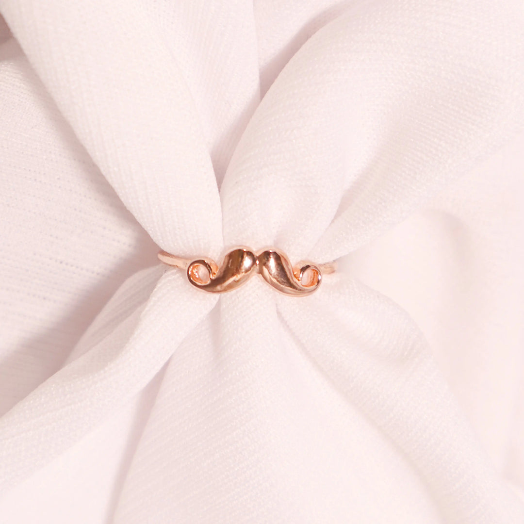 Mustache rose-gold ring