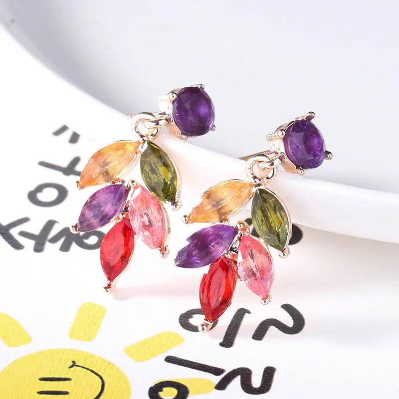 Rainbow Sense Colorful Crystal Zircon Earrings
