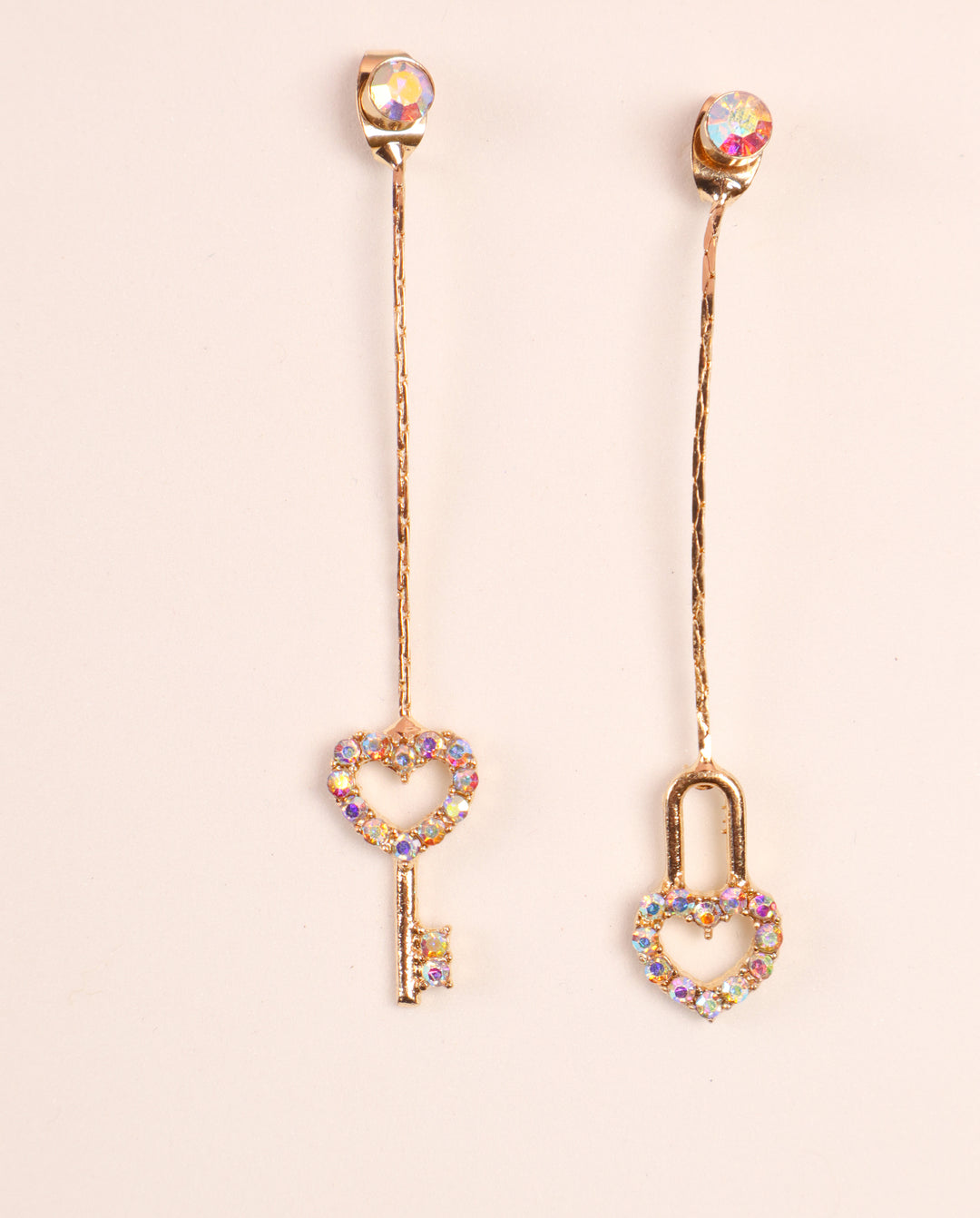 Romantic Long Lock & Key Earrings