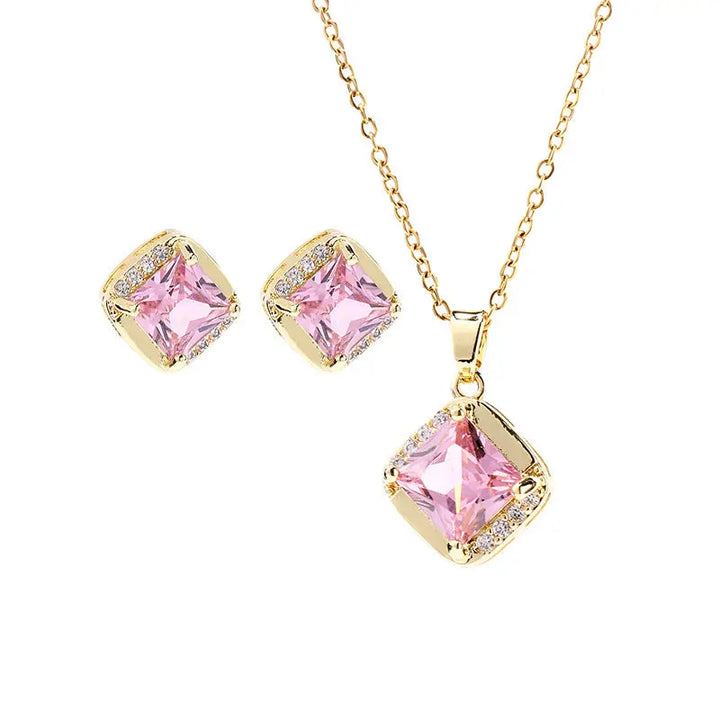 Rubious Earrings and Necklace Set