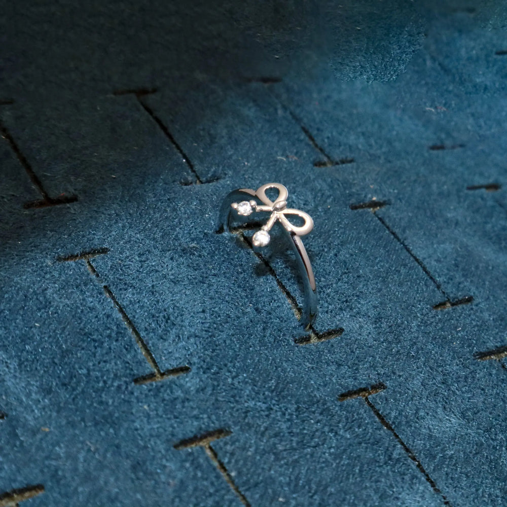 Silk Bow Silver Ring