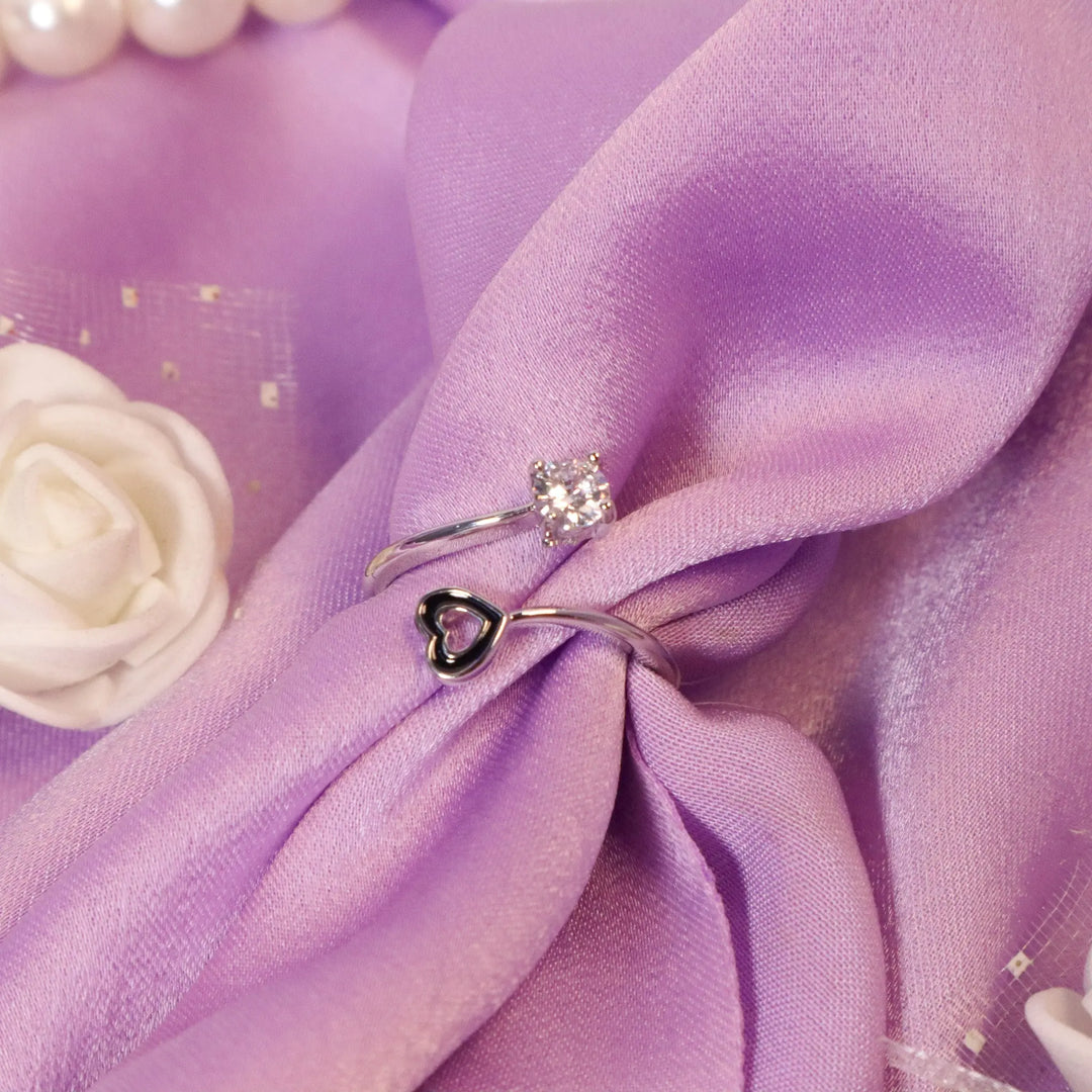 Silver Crystal Heart Band