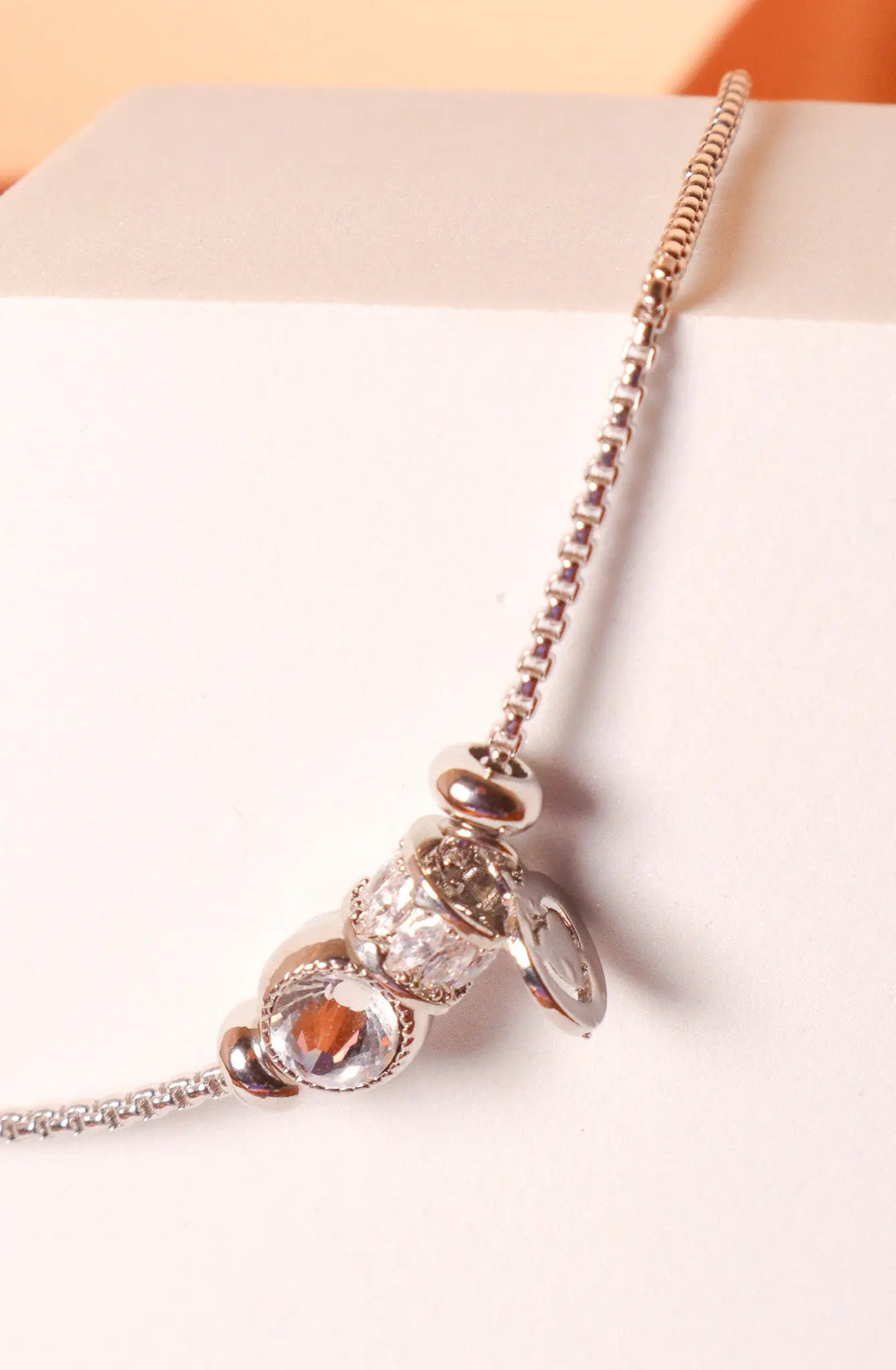 Silver Pearls love Bracelet