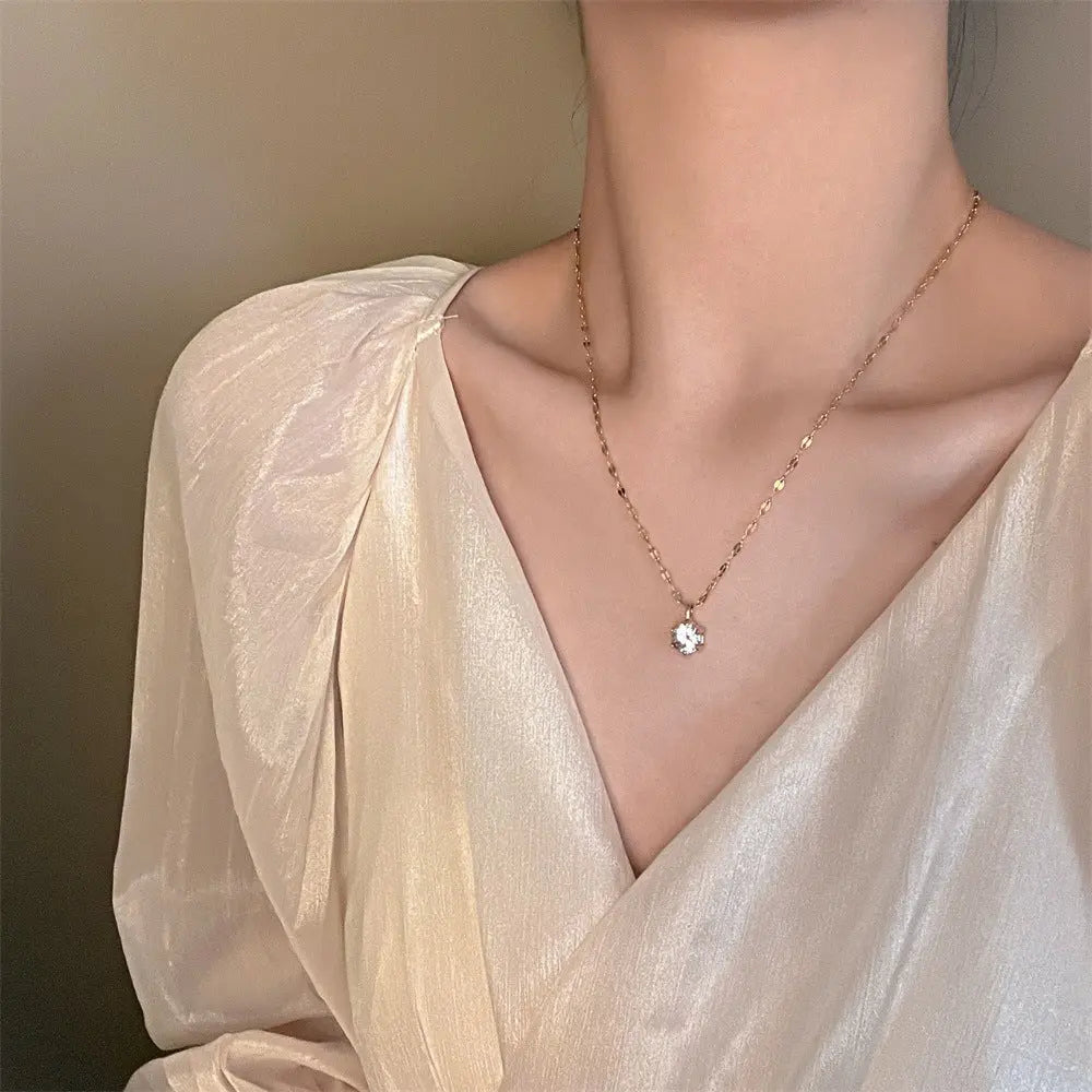 Single Crystal Chain Necklace