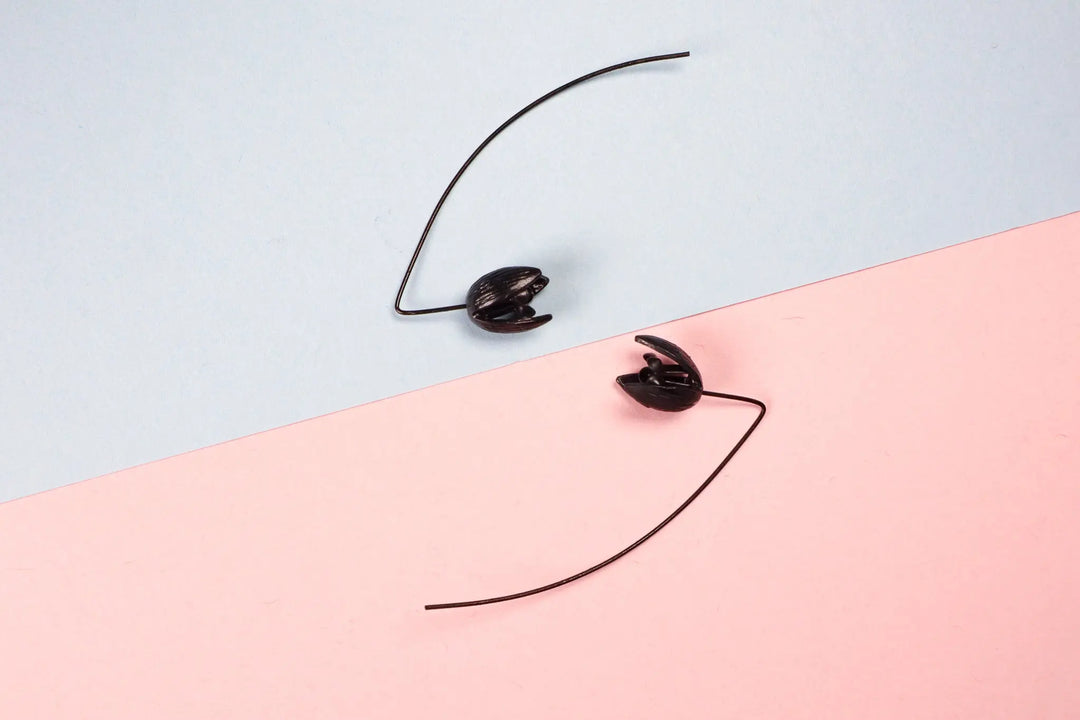 Slide In Black Rose 'Wednesday' Earrings