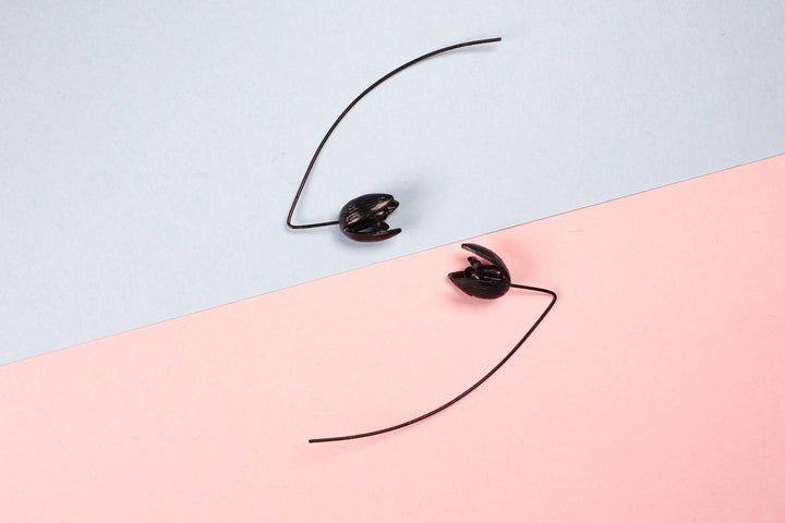 Slide In Black Rose 'Wednesday' Earrings