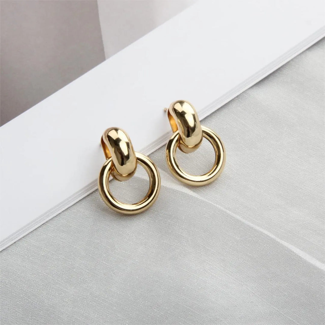 Cute Bangle Hoops Earrings - Gold