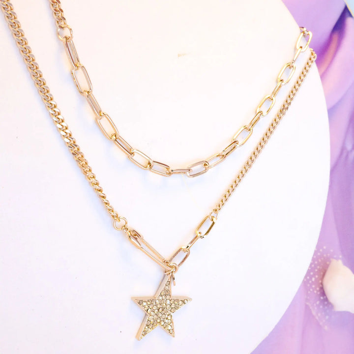 Star Double Layered Gold Necklace
