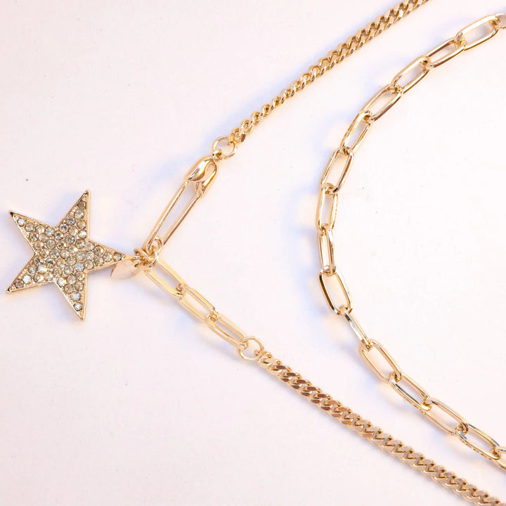 Star Double Layered Gold Necklace