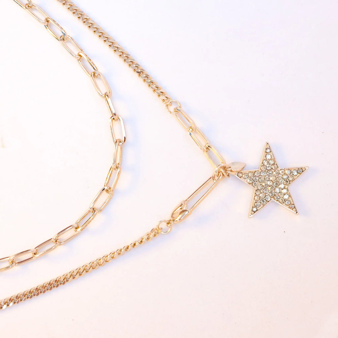 Star Double Layered Gold Necklace