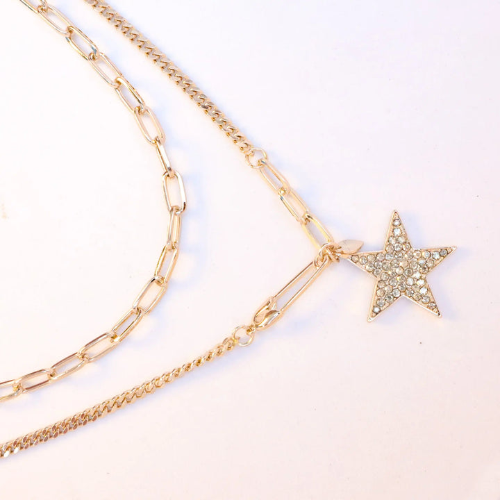 Star Double Layered Gold Necklace