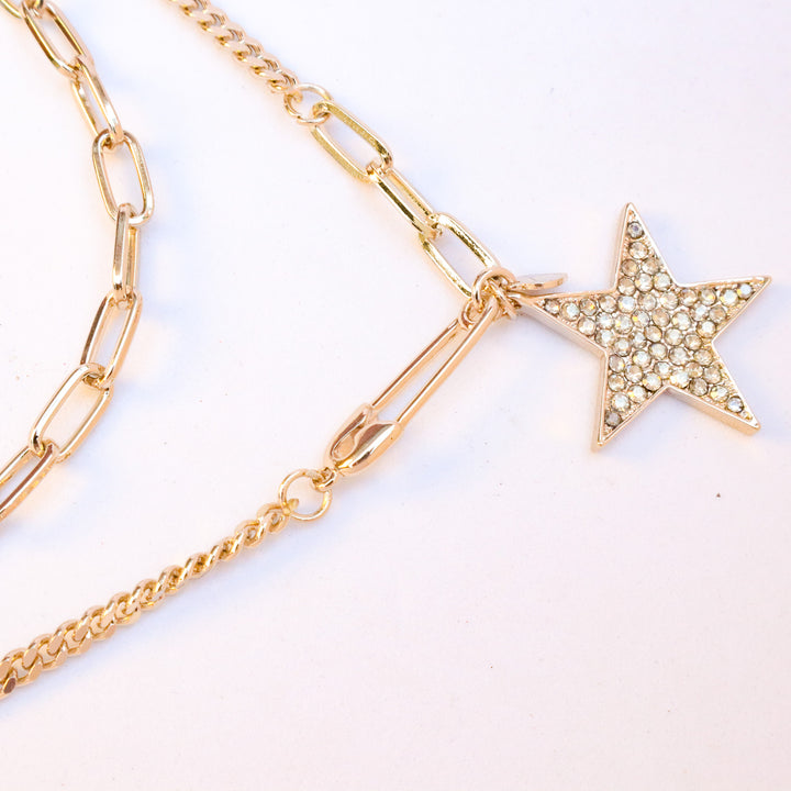 Star Double Layered Gold Necklace