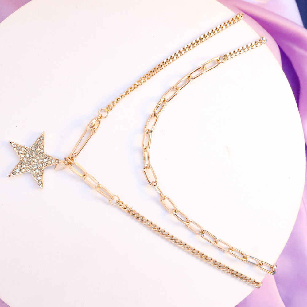 Star Double Layered Gold Necklace