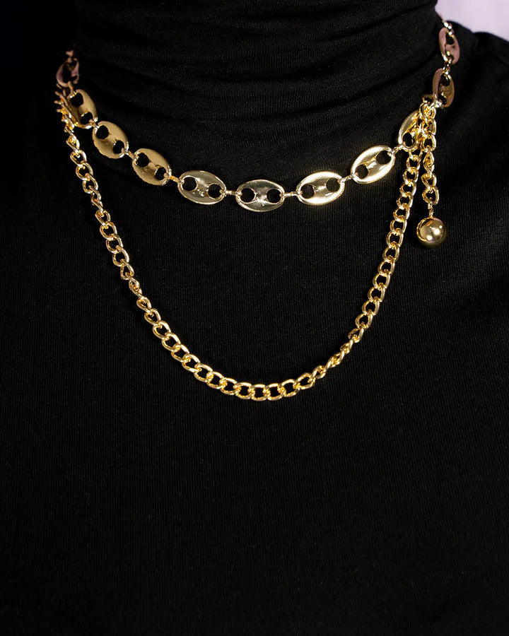 Stylist Gold Charm Necklace