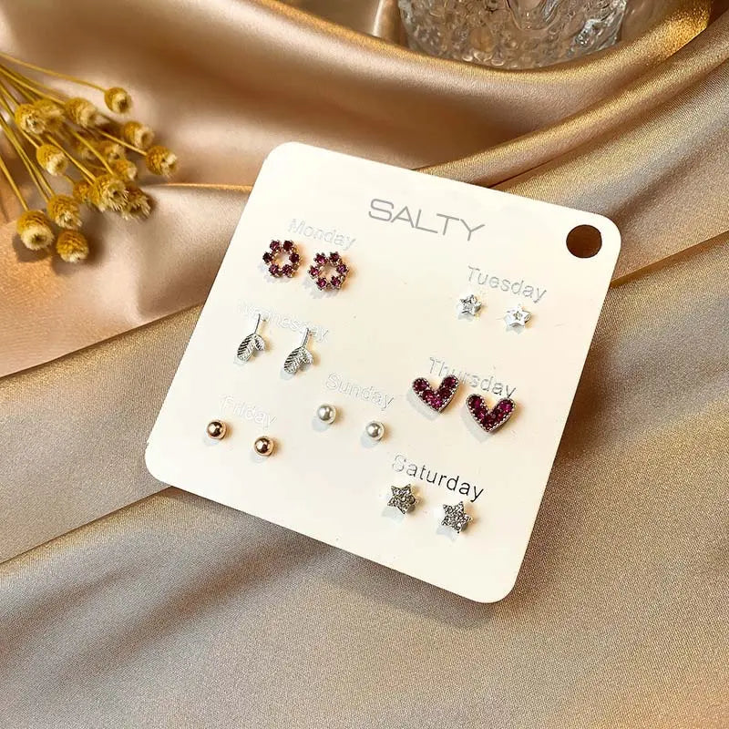 "Summer" Weekly 7 Stud Earrings Set