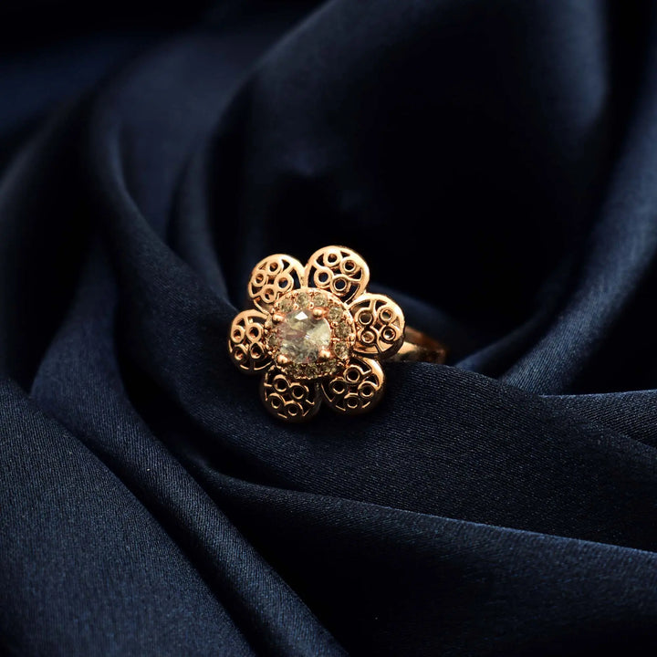 Sunflower Spinner Ring - Rose Gold