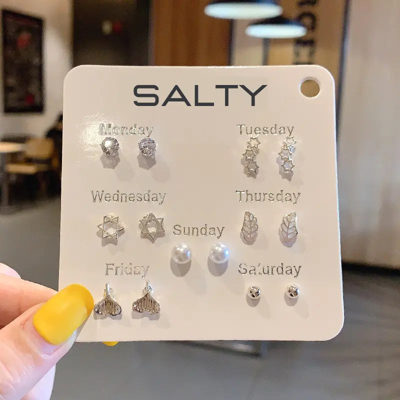"Swish" Weekly 7 Stud Earrings
