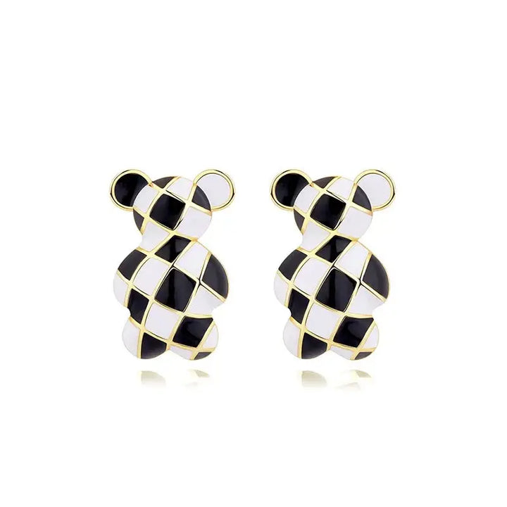 Teddy B&W Earrings
