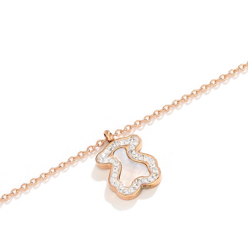 Teddy Bear Rose Gold Necklace