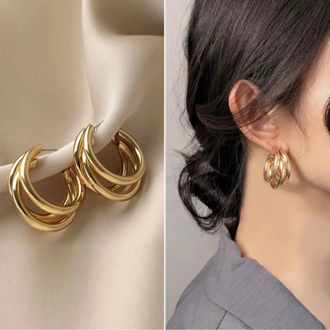 Triple Layer Quirky Hoop Earrings – My Store