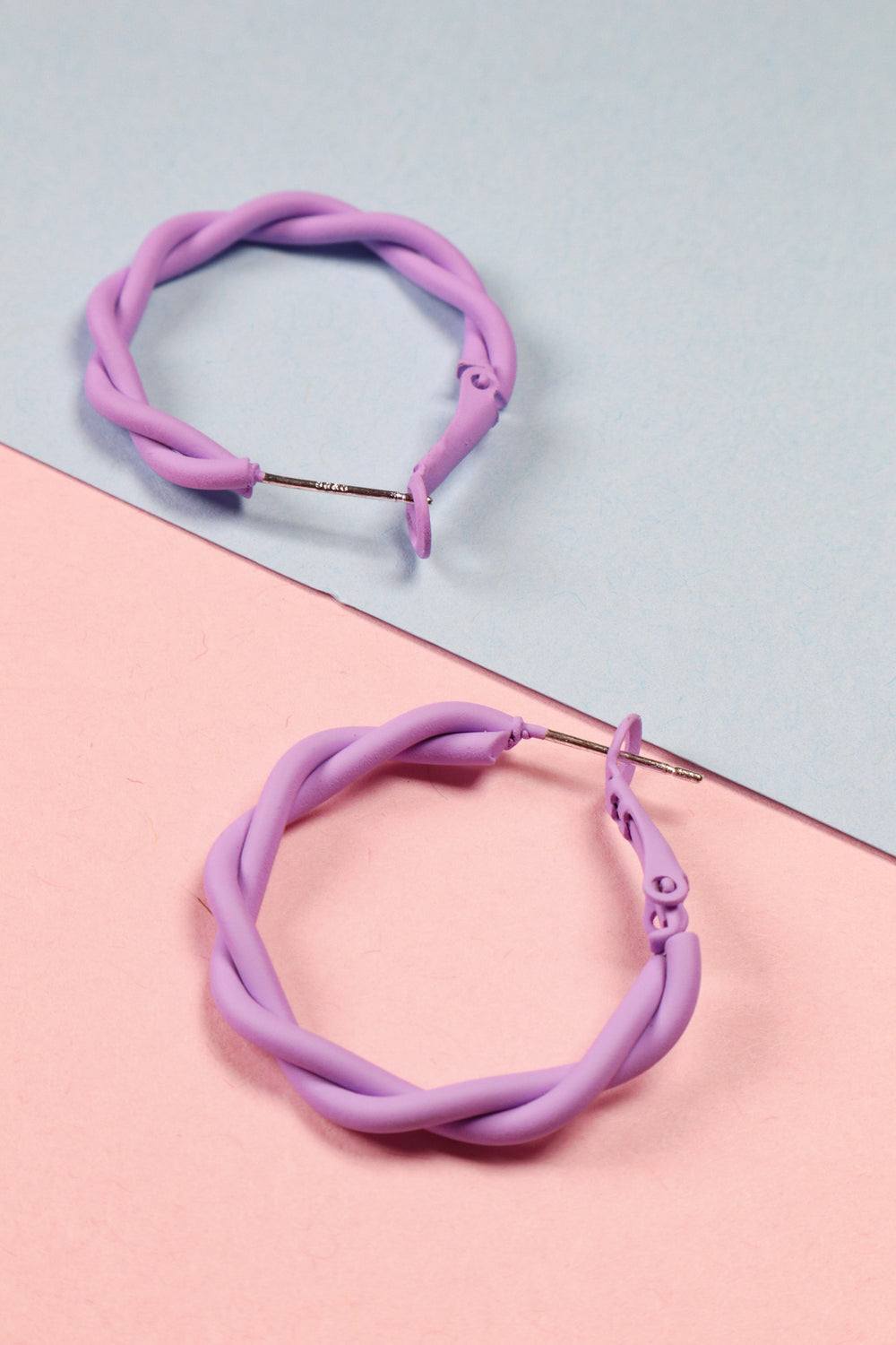 Twisted Purple Quirky Hoops