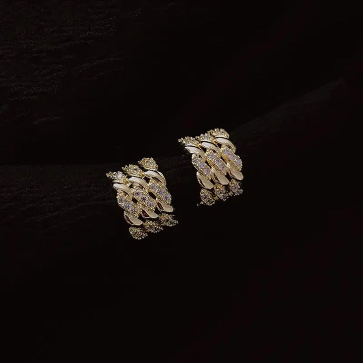Vintage Diamonds Curved Earrings