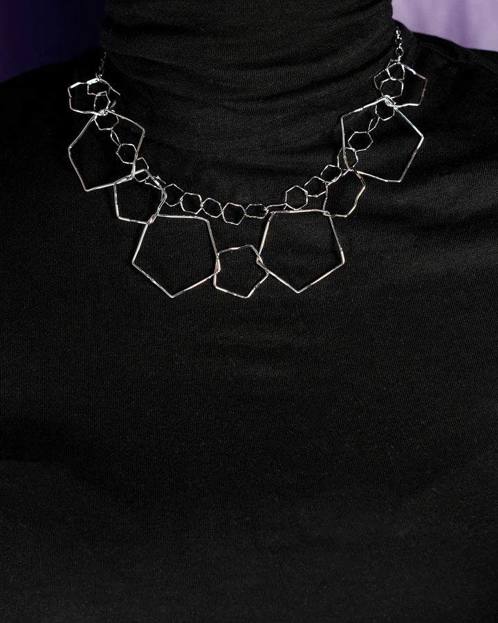 Western Double Strand Necklace- silver