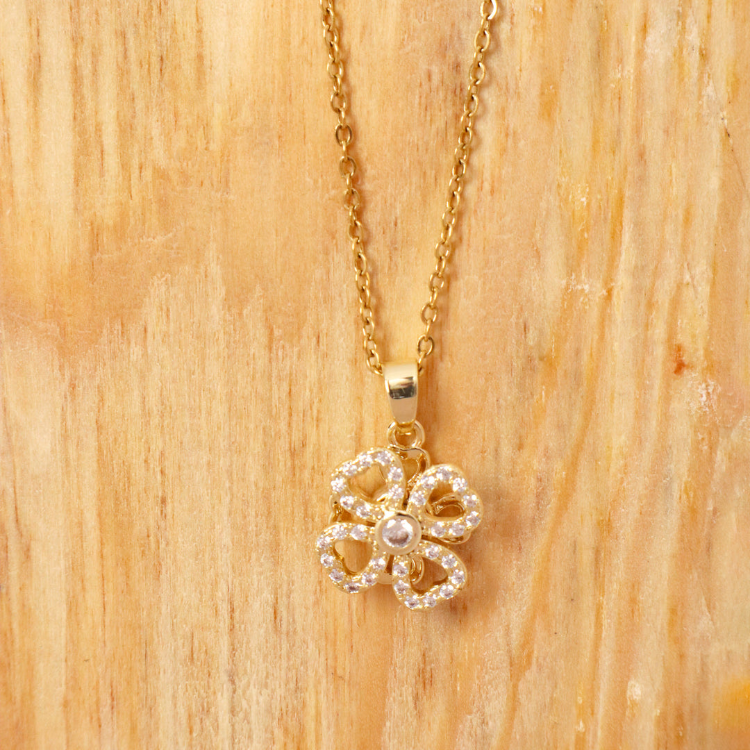 Windmill Fan Gold Necklace