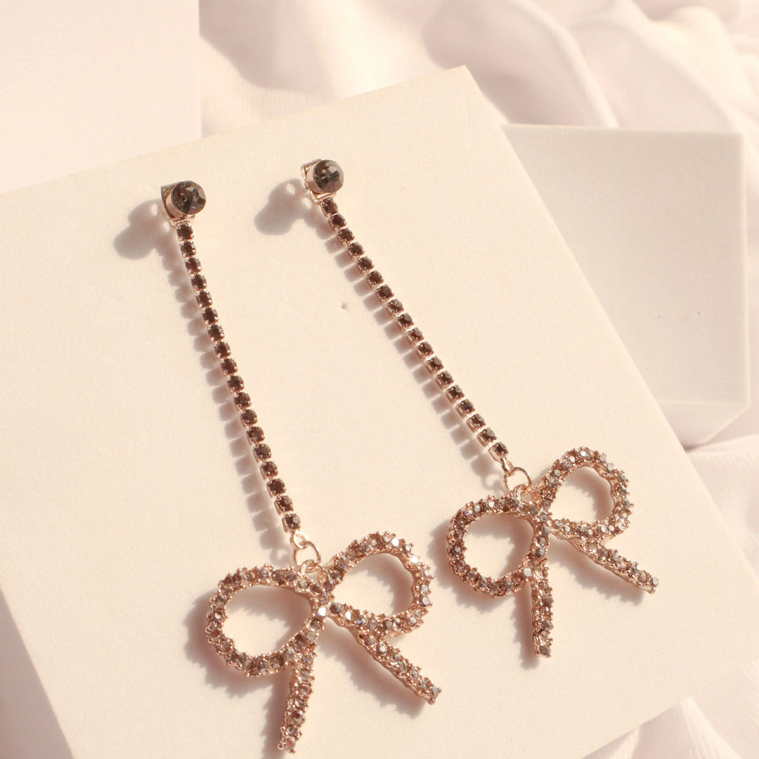Zirconia Bow Earrings