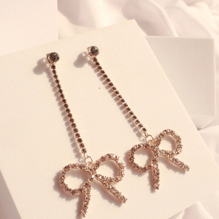 Zirconia Bow Earrings