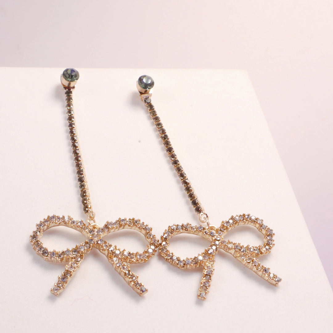 Zirconia Bow Earrings