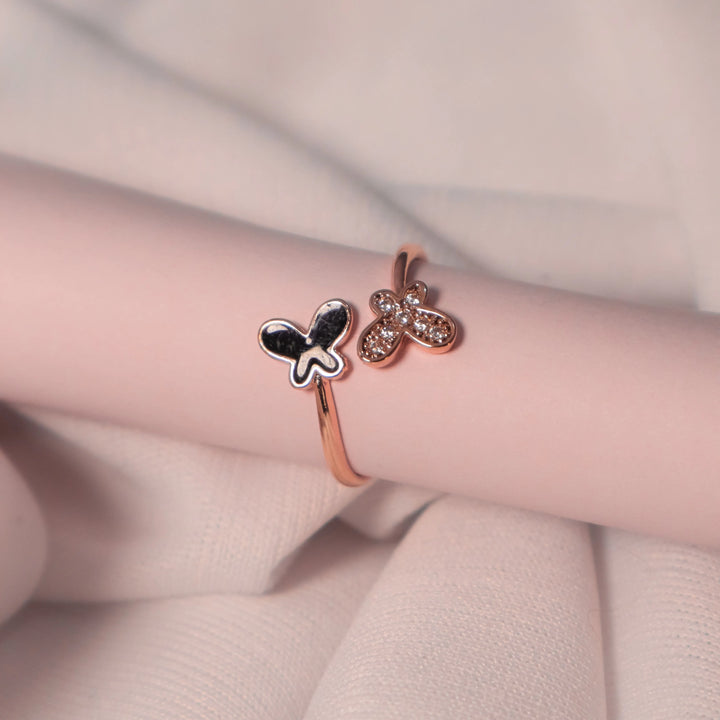 Zirconia Twin Fly Ring