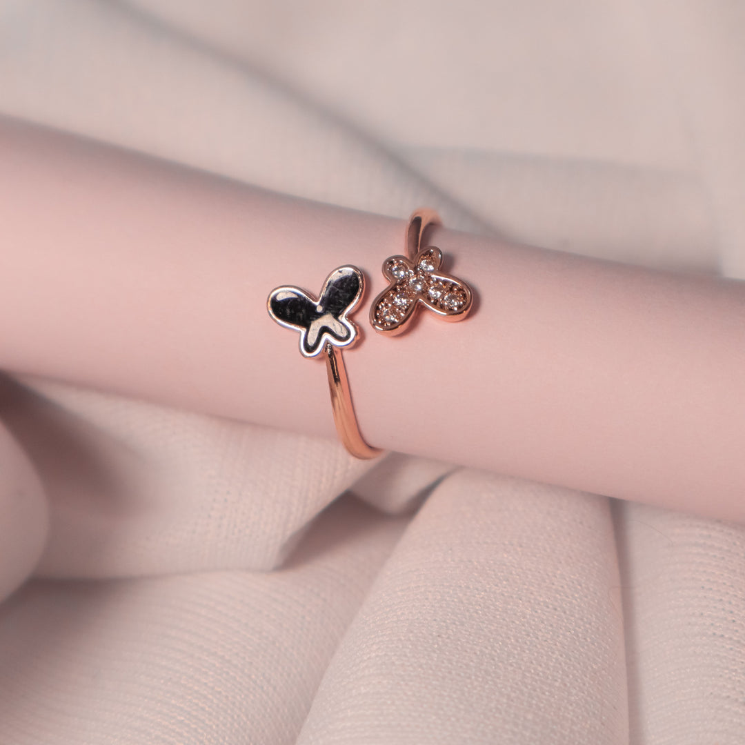 Zirconia Twin Fly Ring