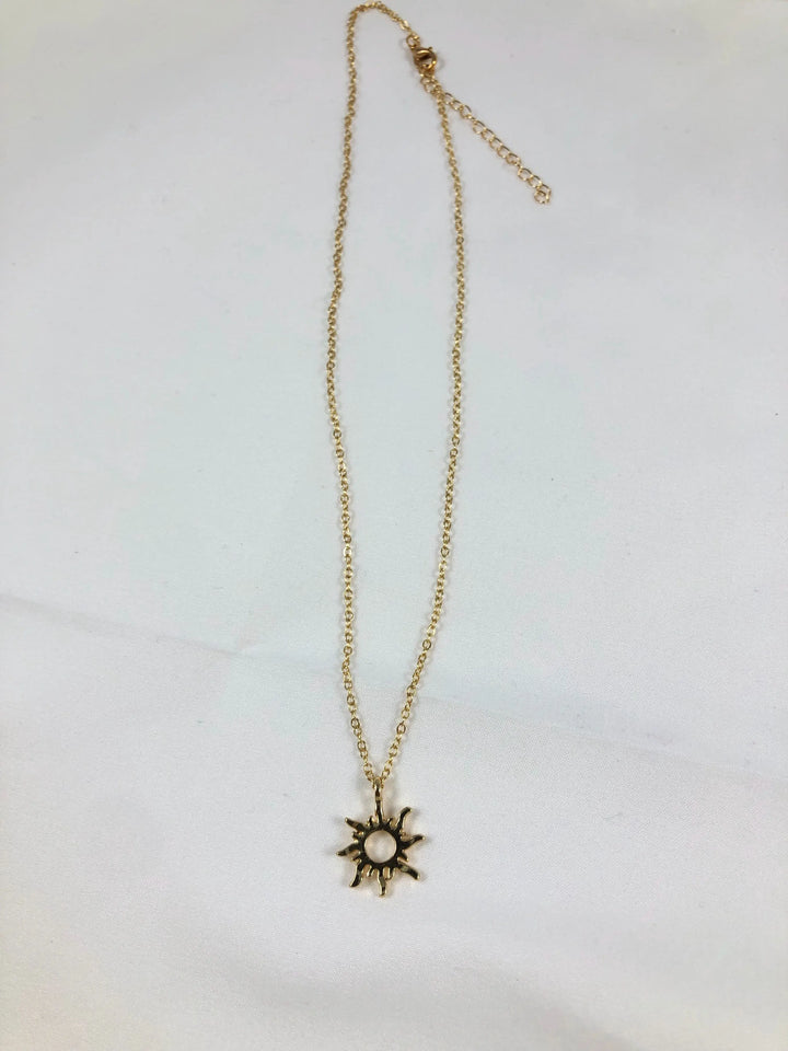 Sun Charm Necklace - Gold