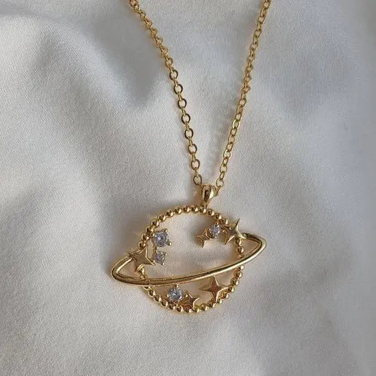 Saturn And Stars Necklace