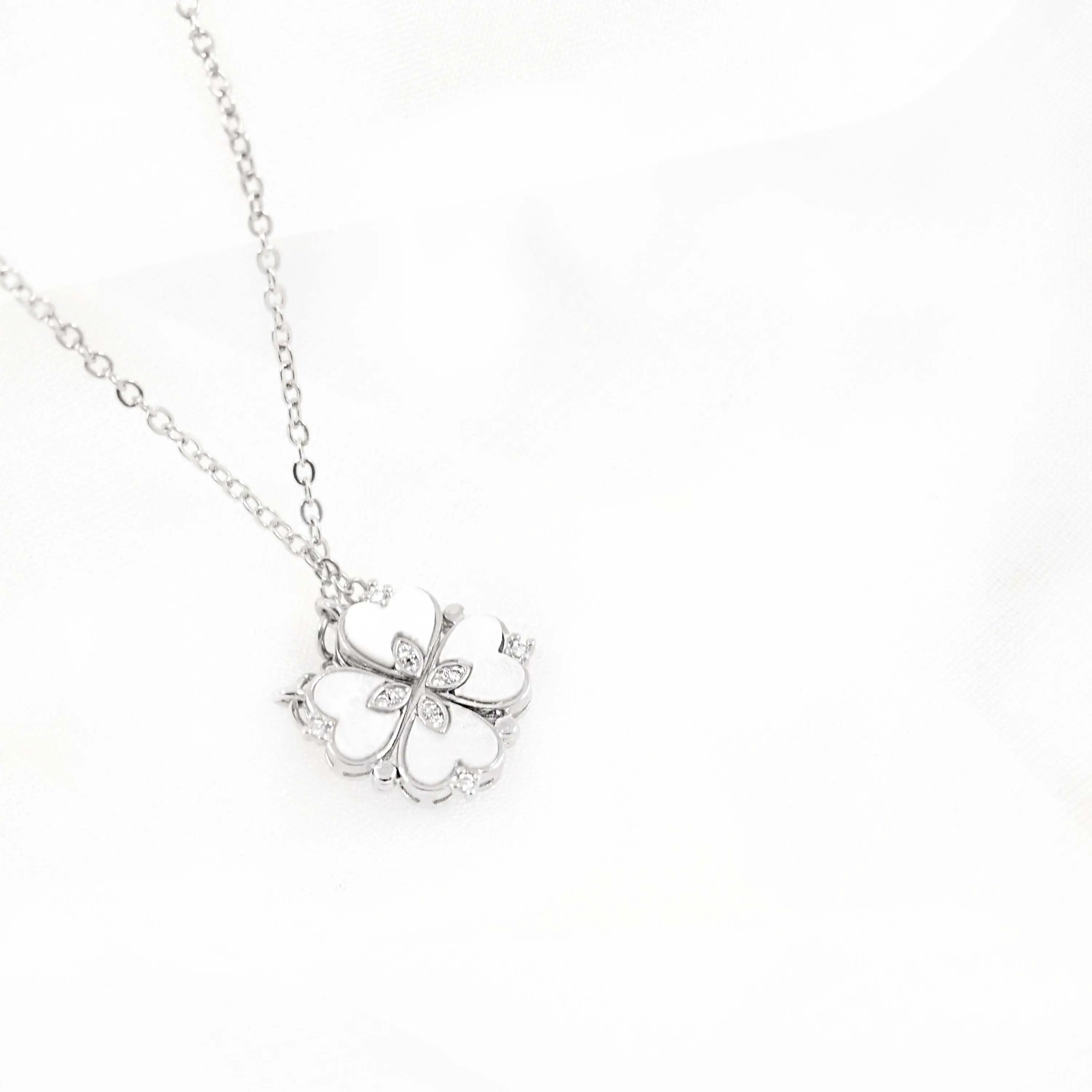 Clover / Hearts necklace silver – Despora